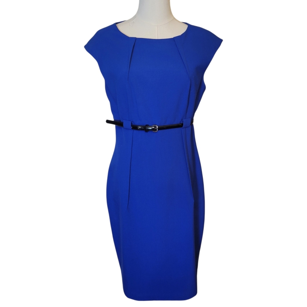 Calvin Klein Cobalt Blue Sleeveless Sheath Dress Size 6‎